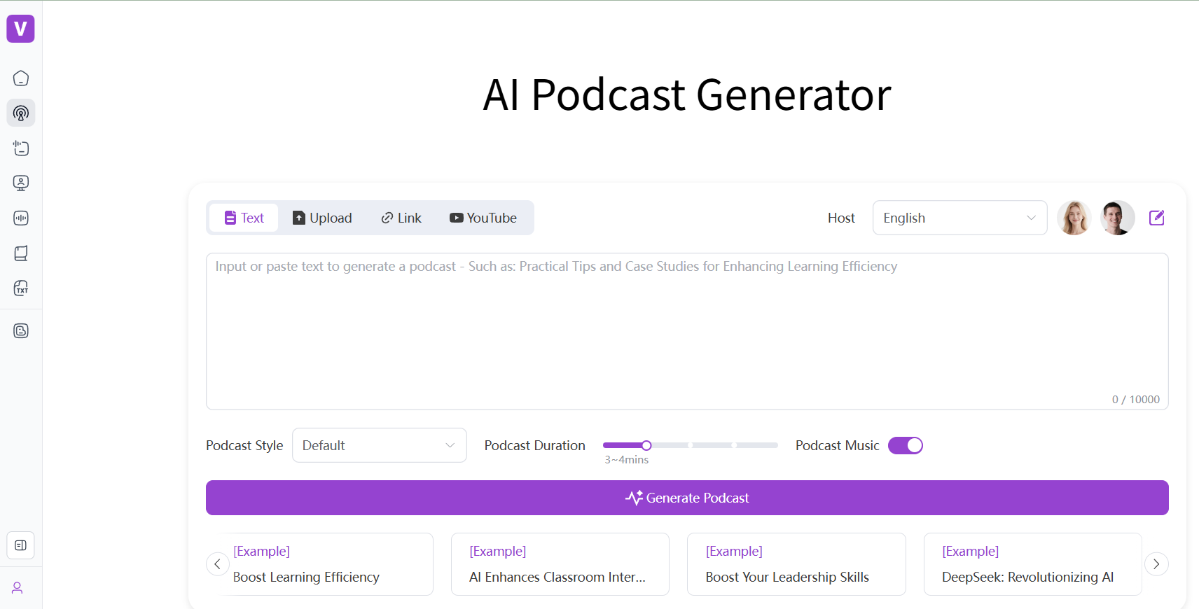 AIVocal：免费生成播客与处理音频的AI工具-1