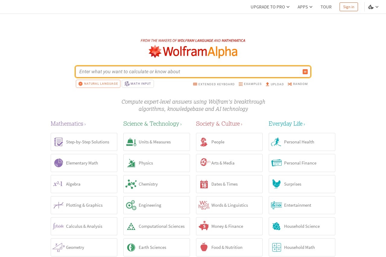 Wolfram|Alpha：提供计算答案和数据的智能工具-1