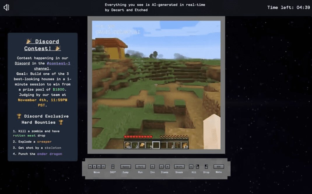 Oasis AI Minecraft：首个AI生成的Minecraft游戏，实时生成的我的世界游戏-1