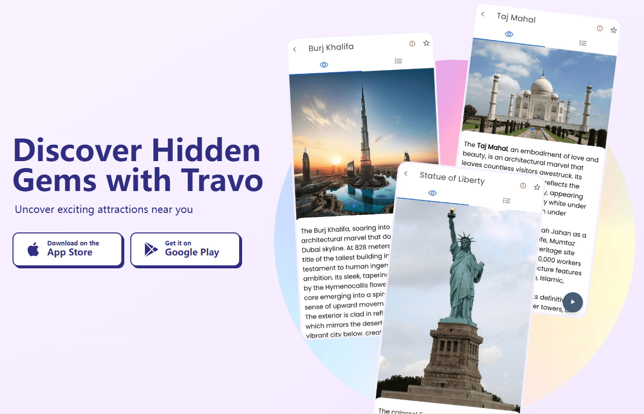 Travo：AI旅行指南，多语言讲解当地景点，城市旅游指南互动APP-1