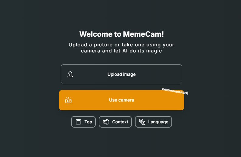 MemeCam：使用AI生成搞笑表情包，在图片中加入搞笑文字，生成有趣的表情包。