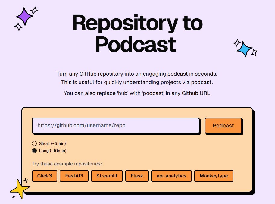 GitPodcast：将GitHub仓库转化为播客，随时随地收听代码更新-1