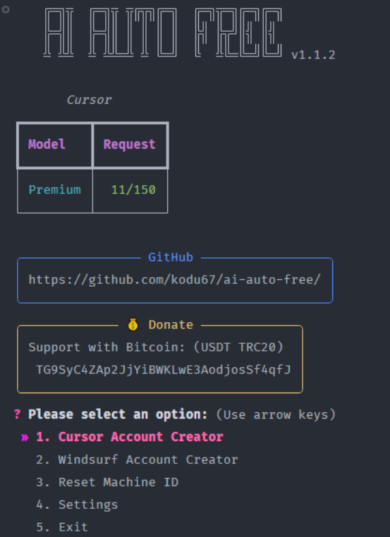 AI Auto Free：使用自动化工具无限制使用AI IDE（如Cursor和Windsurf）