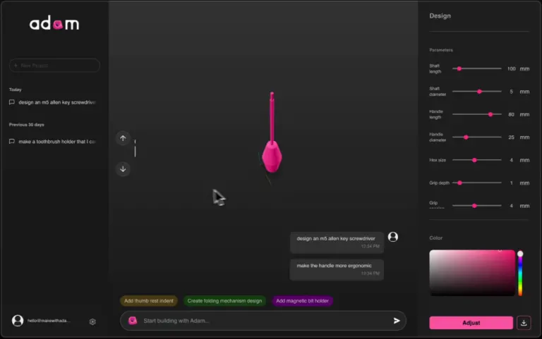 Adam CAD: A smart tool for generating CAD industrial prototypes using ...