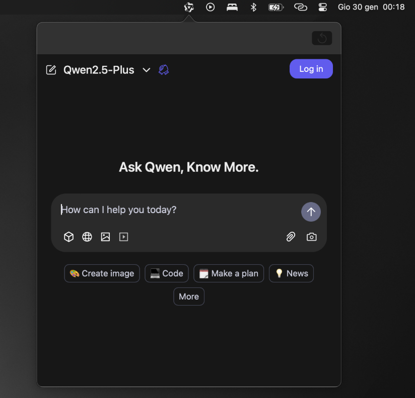 Qwen4Mac：在Mac菜单栏中使用千问（Qwen）大模型随时对话