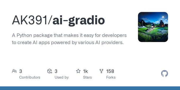 ai-gradio：轻松集成多种AI模型，基于Gradio构建多模态应用
