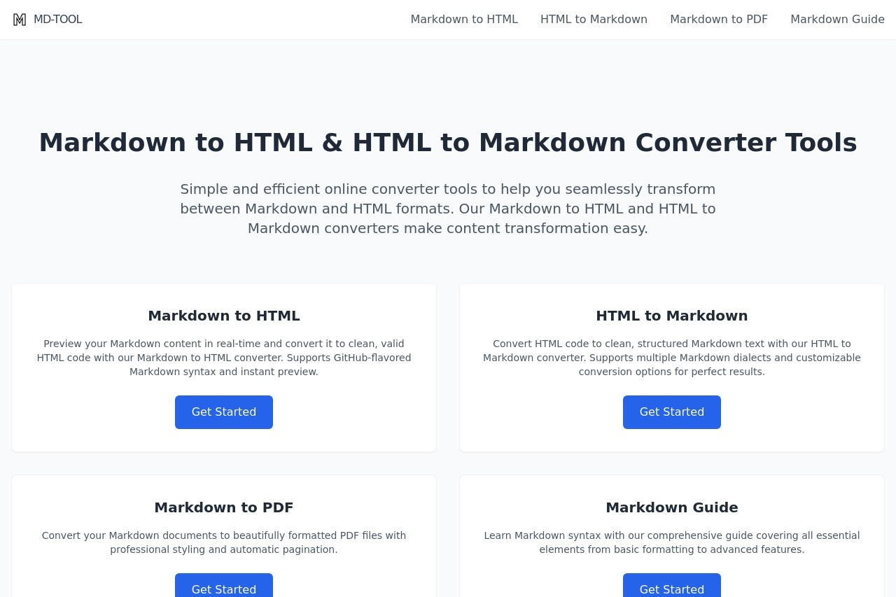 MD-TOOL：免费的Markdown在线转换工具-1