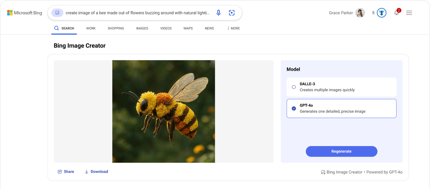 Bing Image Creator 新增 GPT-4o 图像生成工具-1