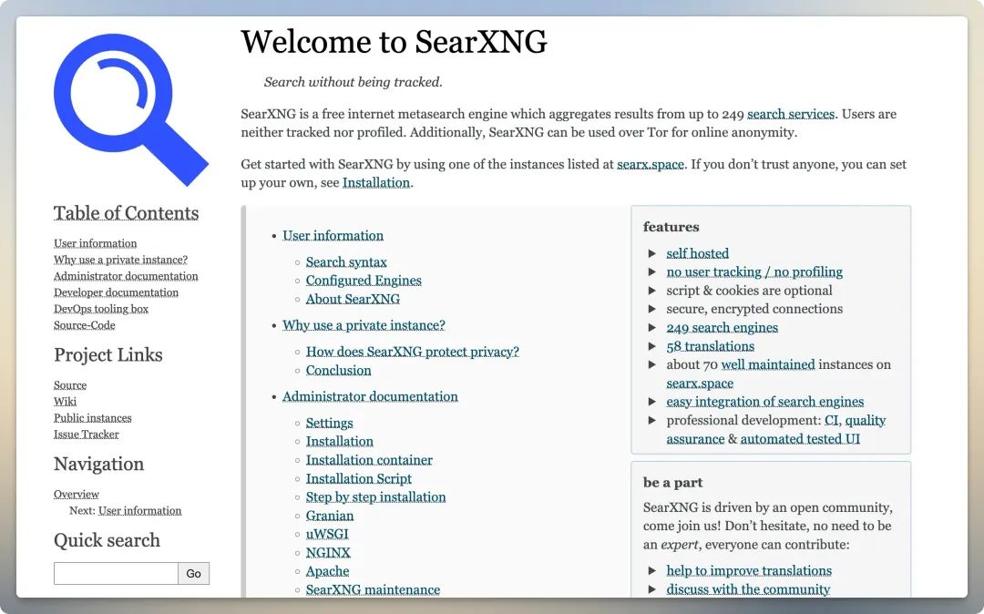 Searxng Github 页面