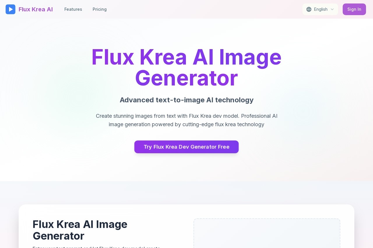Flux Krea AI：免费将文本生成为图像的工具-1