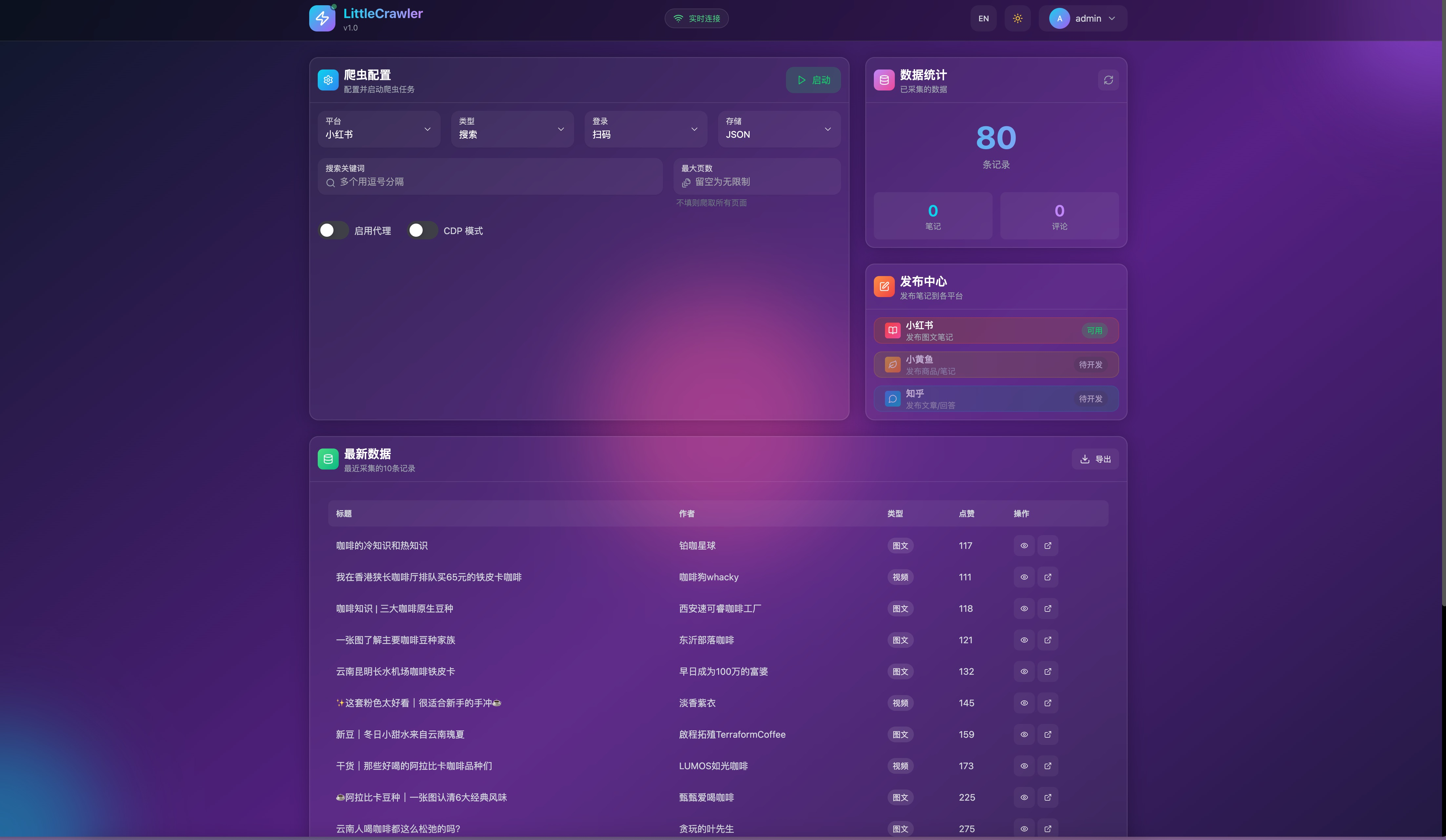LittleCrawler：支持小红书和闲鱼的多平台社交媒体数据采集工具-1