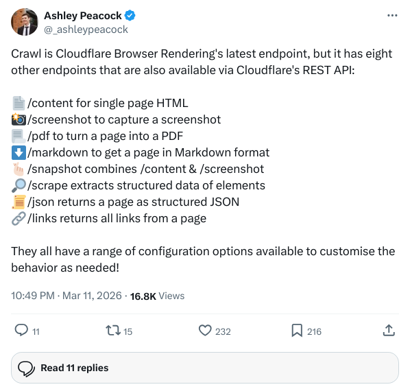 图：ashleypeacock 整理的 API 端点总结推文