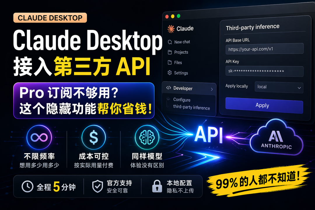 Claude Desktop配置第三方api的方法